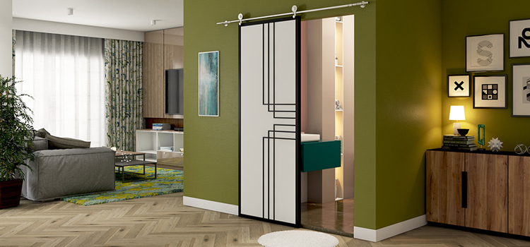 sliding bathroom door installation in Placentia